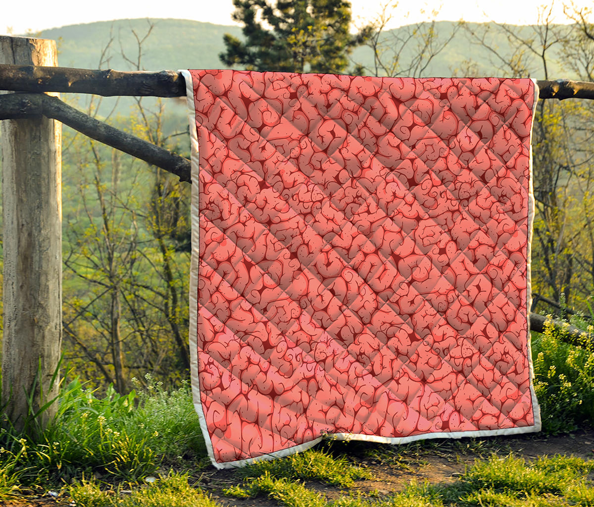 Zombie Brain Print Quilt