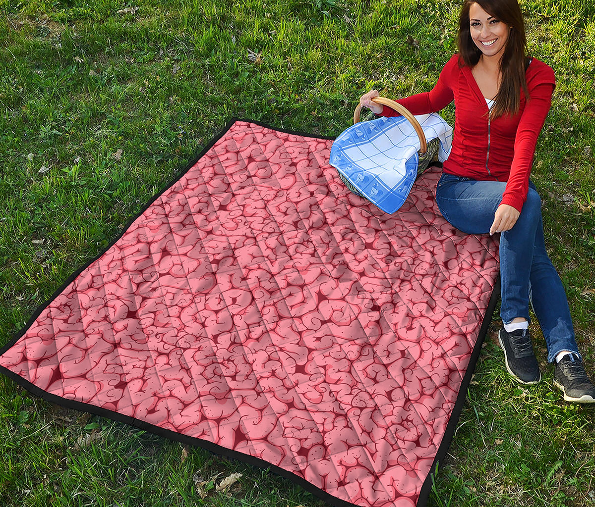 Zombie Brain Print Quilt
