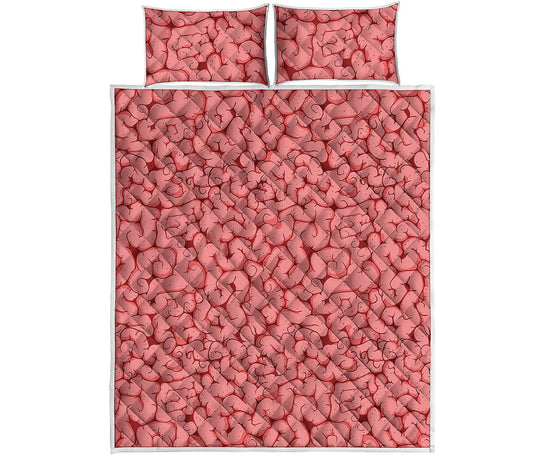 Zombie Brain Print Quilt Bed Set