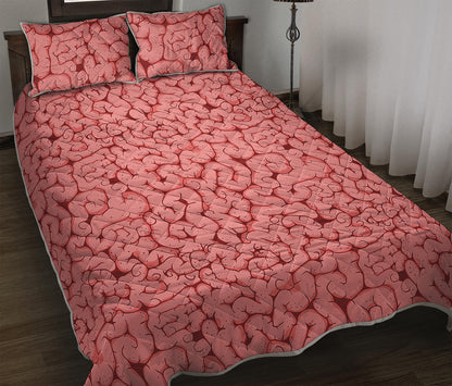 Zombie Brain Print Quilt Bed Set