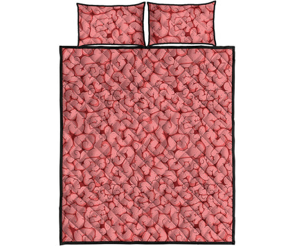 Zombie Brain Print Quilt Bed Set