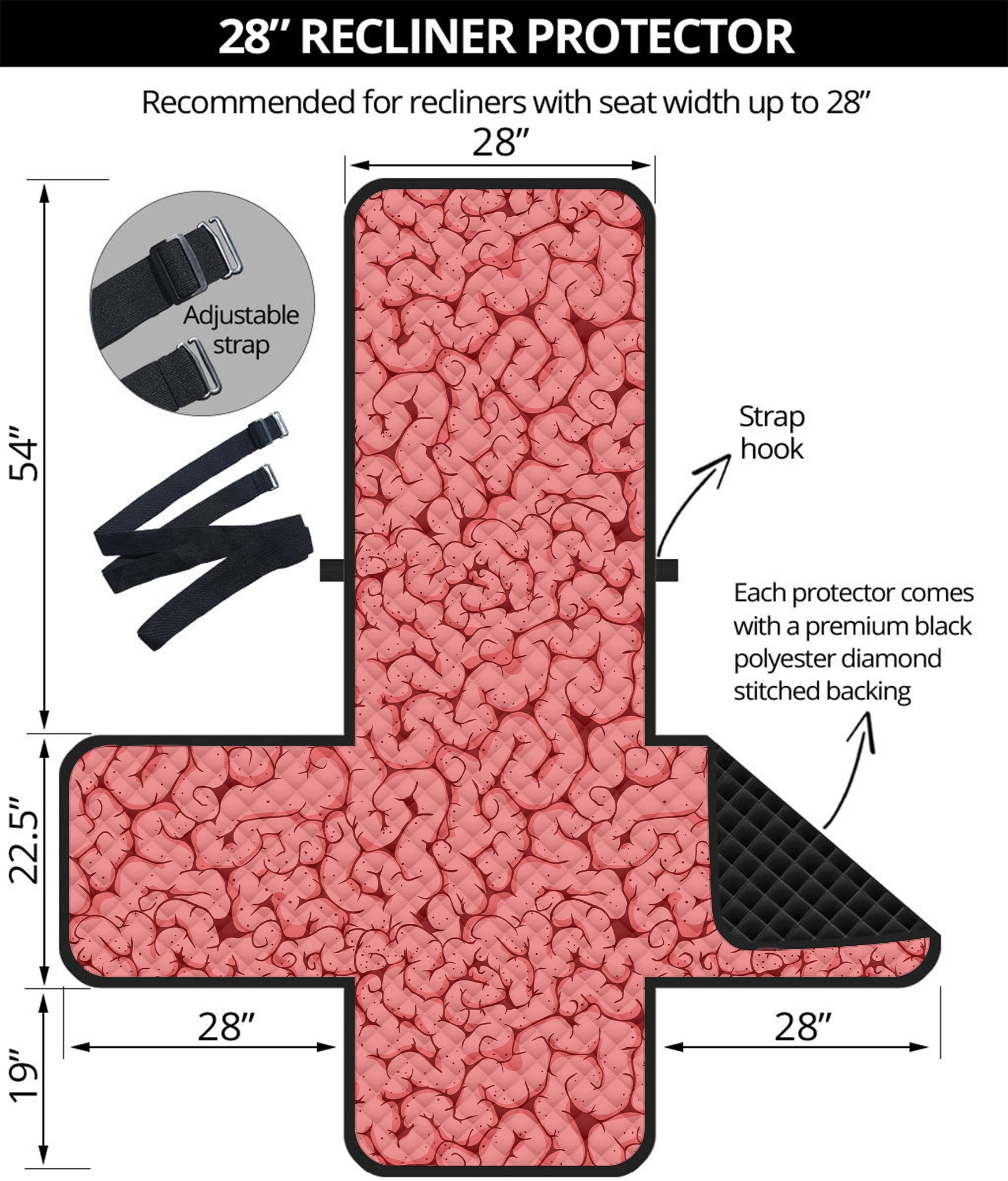 Zombie Brain Print Recliner Protector