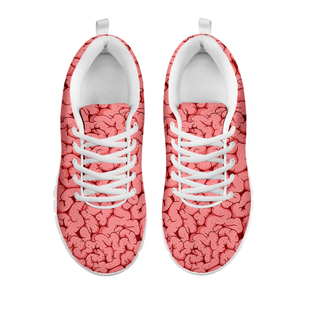 Zombie Brain Print White Sneakers