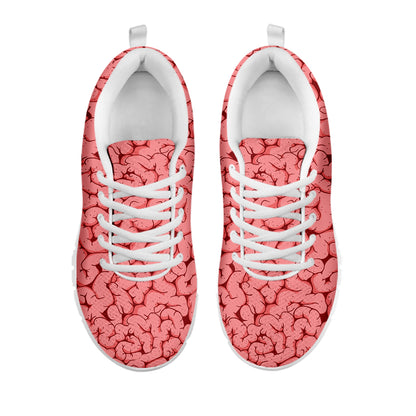Zombie Brain Print White Sneakers