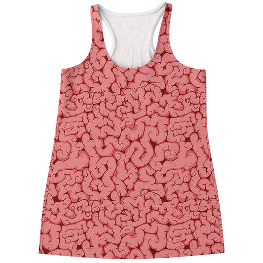Zombie Brain Print Women's Racerback Tank Top