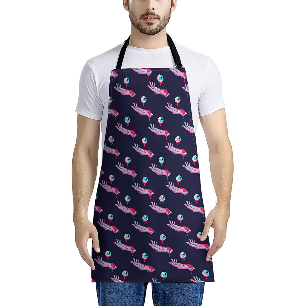 Zombie Eyeball Pattern Print Apron