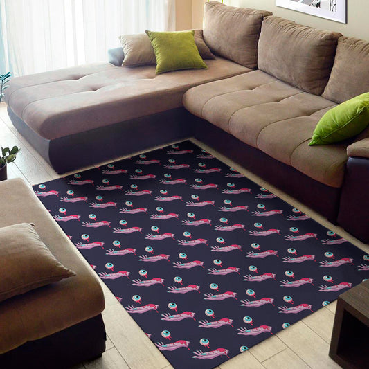 Zombie Eyeball Pattern Print Area Rug