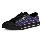 Zombie Eyeball Pattern Print Black Low Top Shoes
