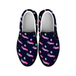 Zombie Eyeball Pattern Print Black Slip On Shoes