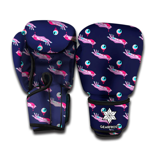 Zombie Eyeball Pattern Print Boxing Gloves