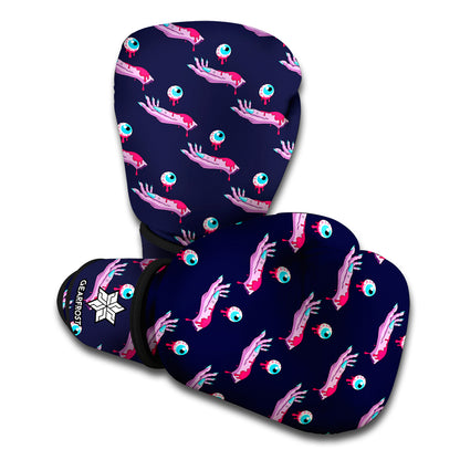 Zombie Eyeball Pattern Print Boxing Gloves