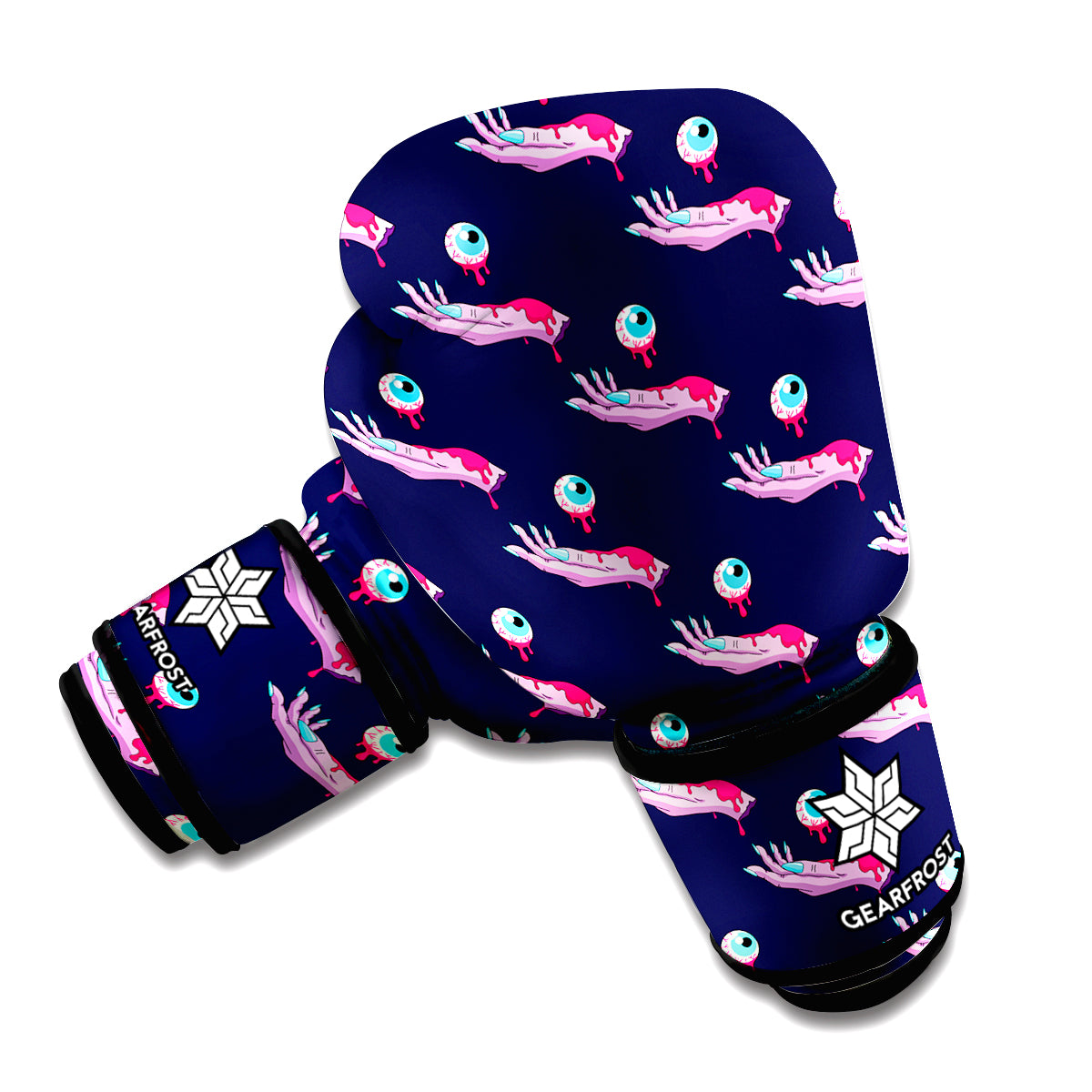 Zombie Eyeball Pattern Print Boxing Gloves