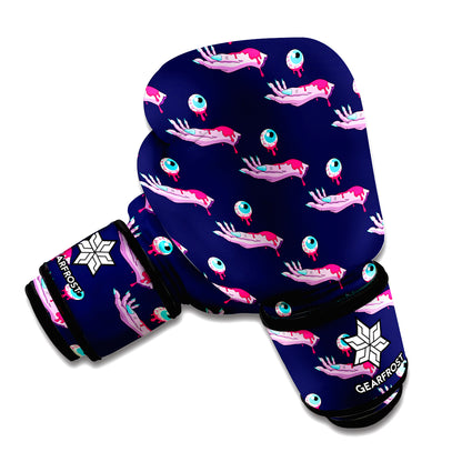 Zombie Eyeball Pattern Print Boxing Gloves