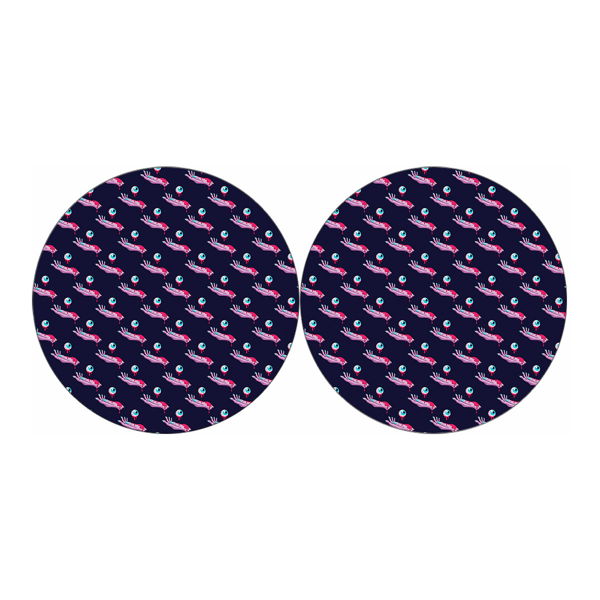 Zombie Eyeball Pattern Print Car Coasters