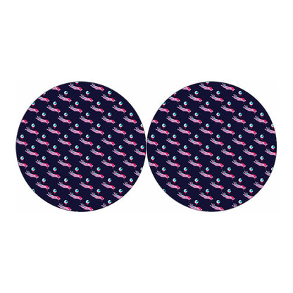 Zombie Eyeball Pattern Print Car Coasters