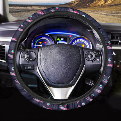 Zombie Eyeball Pattern Print Car Steering Wheel Cover
