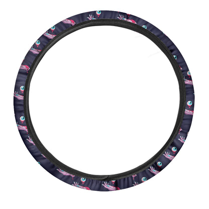 Zombie Eyeball Pattern Print Car Steering Wheel Cover