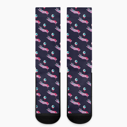 Zombie Eyeball Pattern Print Crew Socks