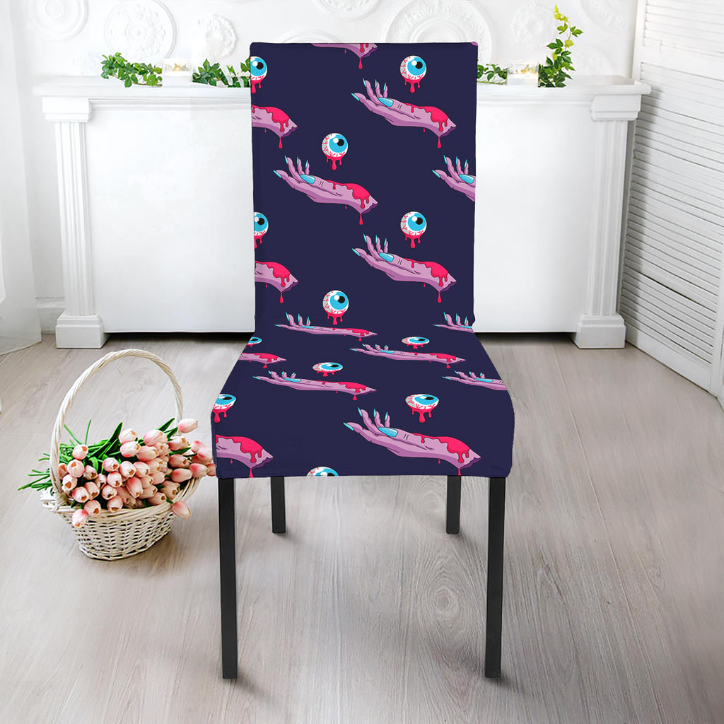 Zombie Eyeball Pattern Print Dining Chair Slipcover