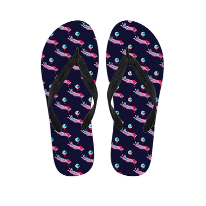 Zombie Eyeball Pattern Print Flip Flops