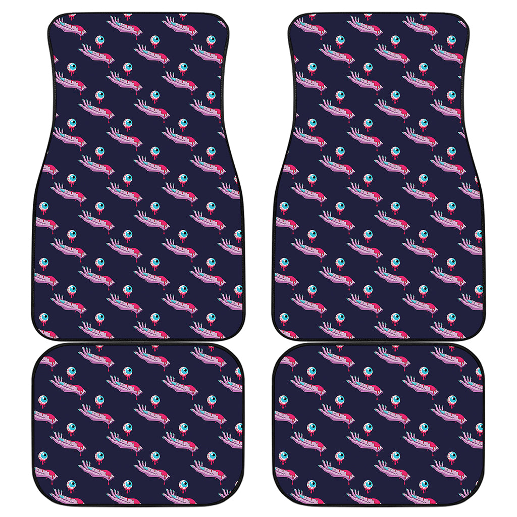 Zombie Eyeball Pattern Print Front and Back Car Floor Mats
