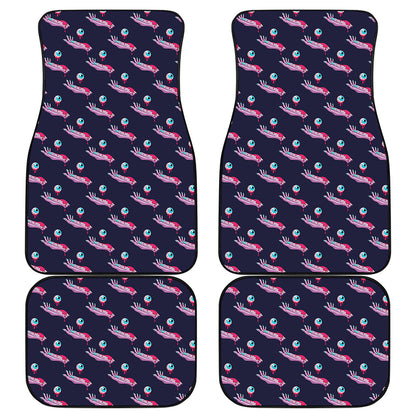 Zombie Eyeball Pattern Print Front and Back Car Floor Mats
