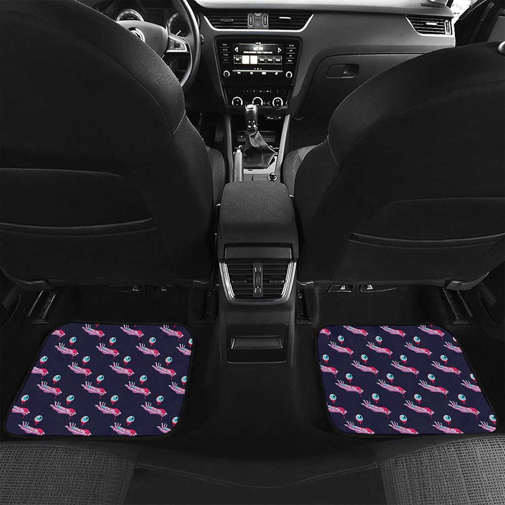 Zombie Eyeball Pattern Print Front and Back Car Floor Mats
