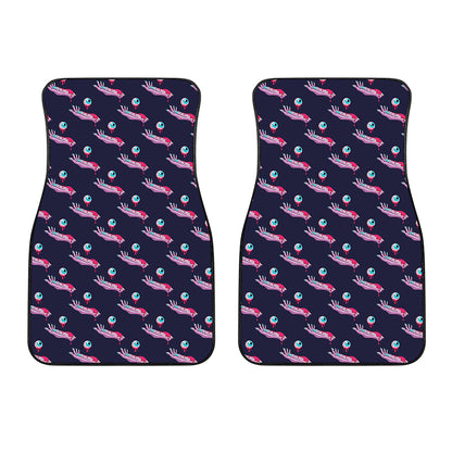 Zombie Eyeball Pattern Print Front Car Floor Mats