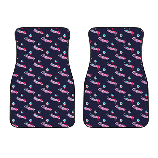 Zombie Eyeball Pattern Print Front Car Floor Mats