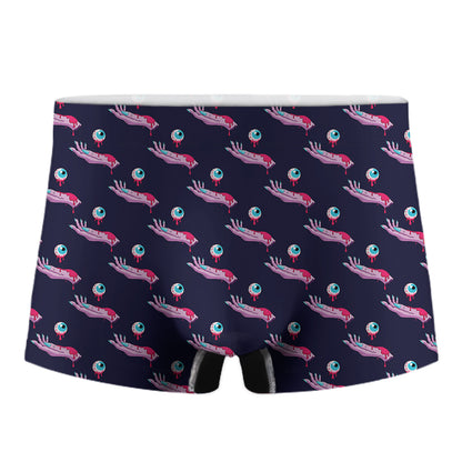 Zombie Eyeball Pattern Print Men's Boxer Briefs