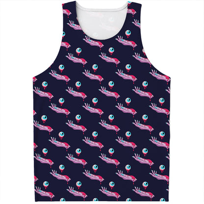 Zombie Eyeball Pattern Print Men's Tank Top