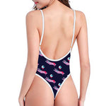 Zombie Eyeball Pattern Print One Piece High Cut Swimsuit