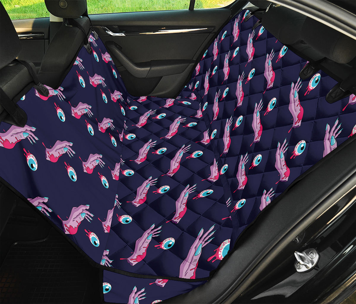 Zombie Eyeball Pattern Print Pet Car Back Seat Cover