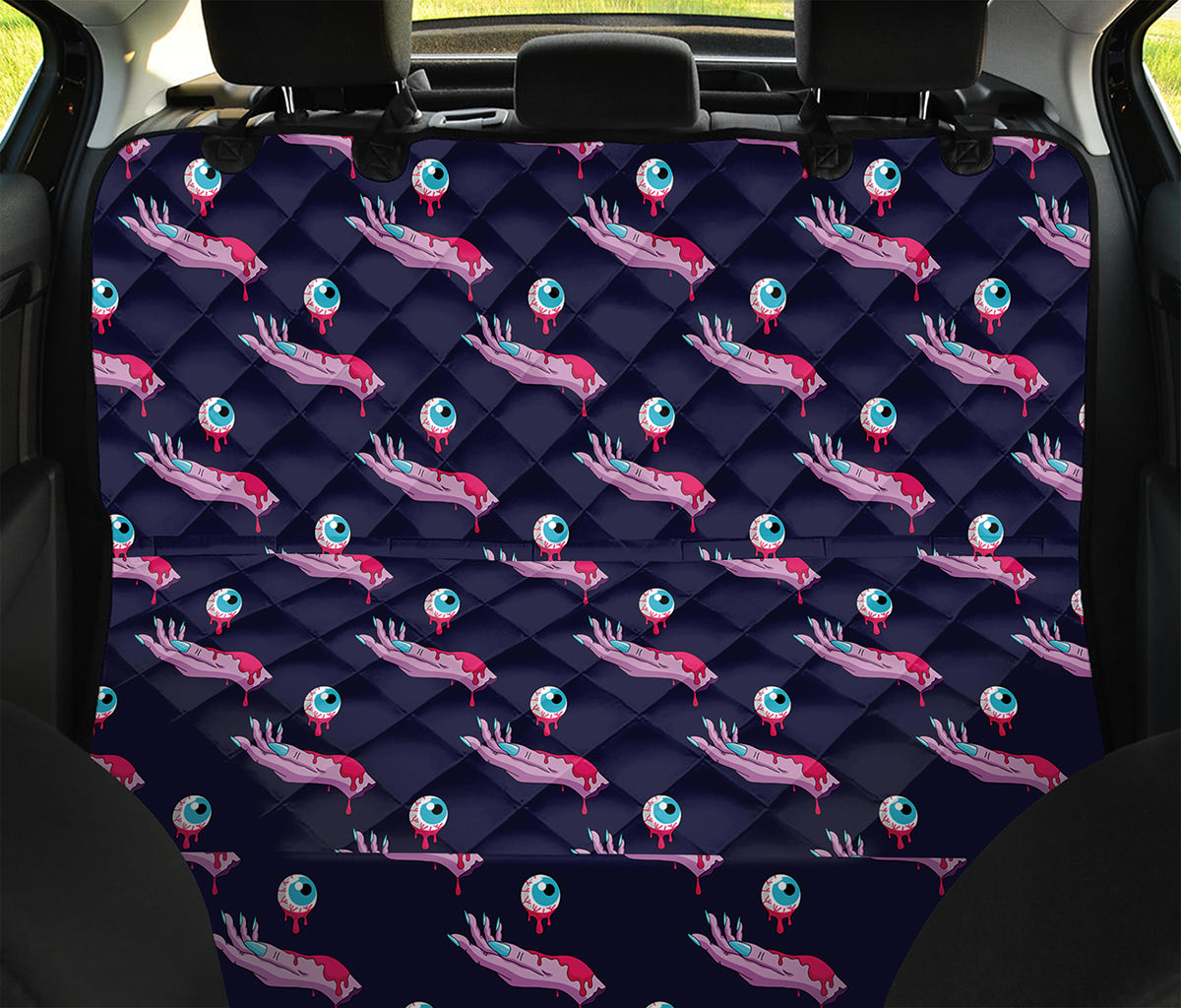 Zombie Eyeball Pattern Print Pet Car Back Seat Cover