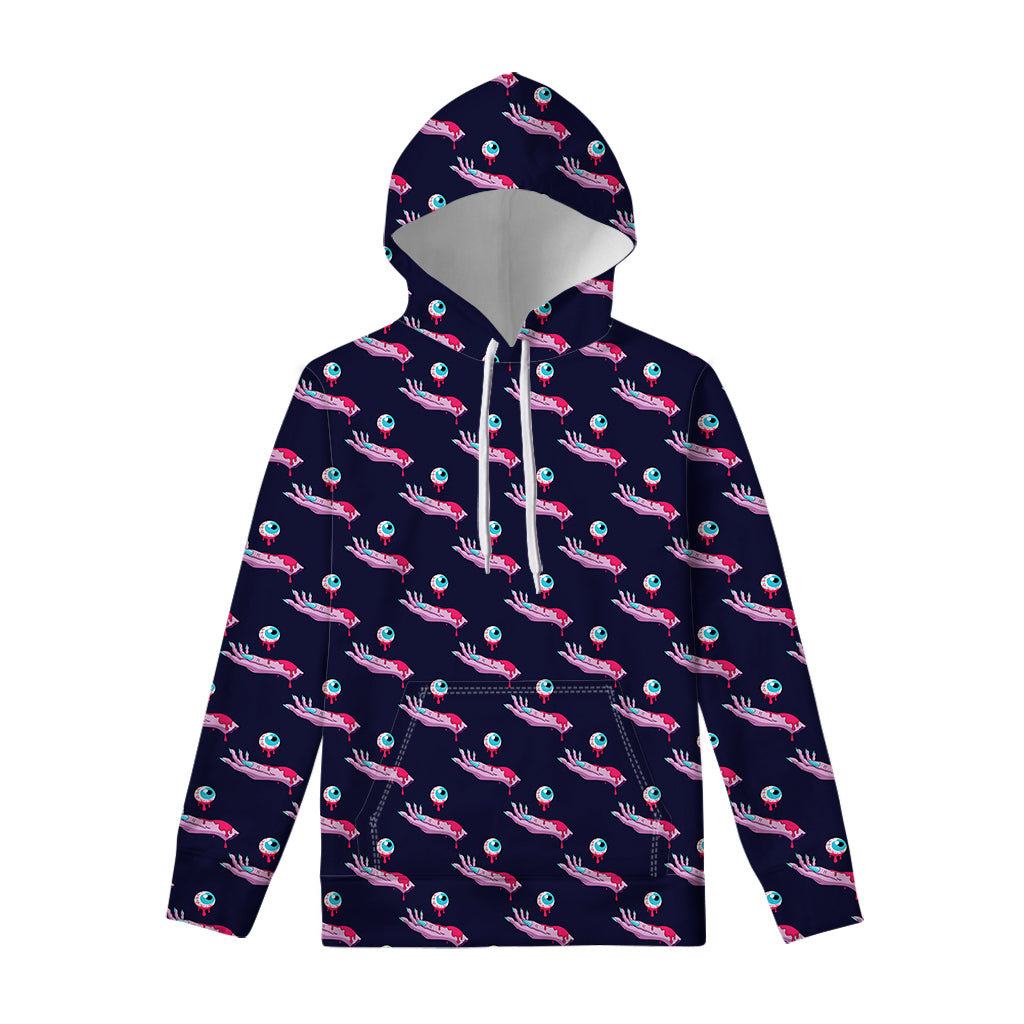 Zombie Eyeball Pattern Print Pullover Hoodie