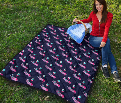 Zombie Eyeball Pattern Print Quilt
