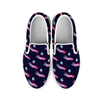 Zombie Eyeball Pattern Print White Slip On Shoes