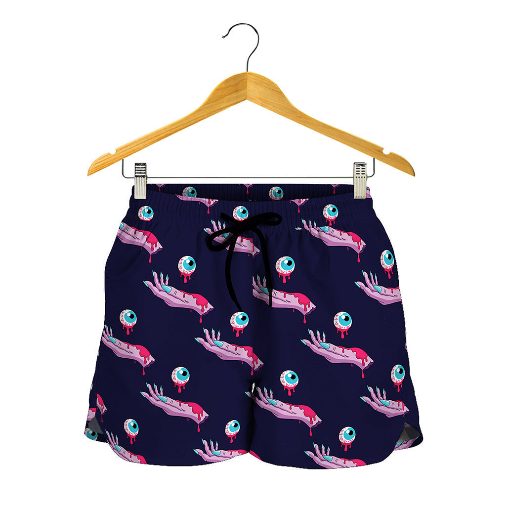 Zombie Eyeball Pattern Print Women's Shorts