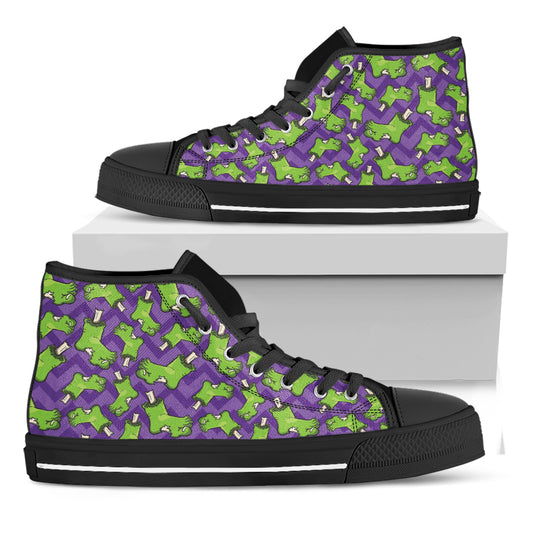Zombie Foot Pattern Print Black High Top Shoes