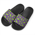 Zombie Foot Pattern Print Black Slide Sandals