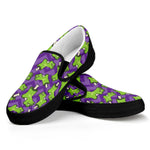 Zombie Foot Pattern Print Black Slip On Shoes
