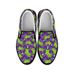 Zombie Foot Pattern Print Black Slip On Shoes
