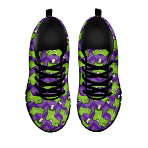 Zombie Foot Pattern Print Black Sneakers