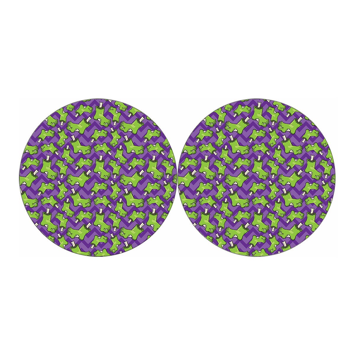 Zombie Foot Pattern Print Car Coasters