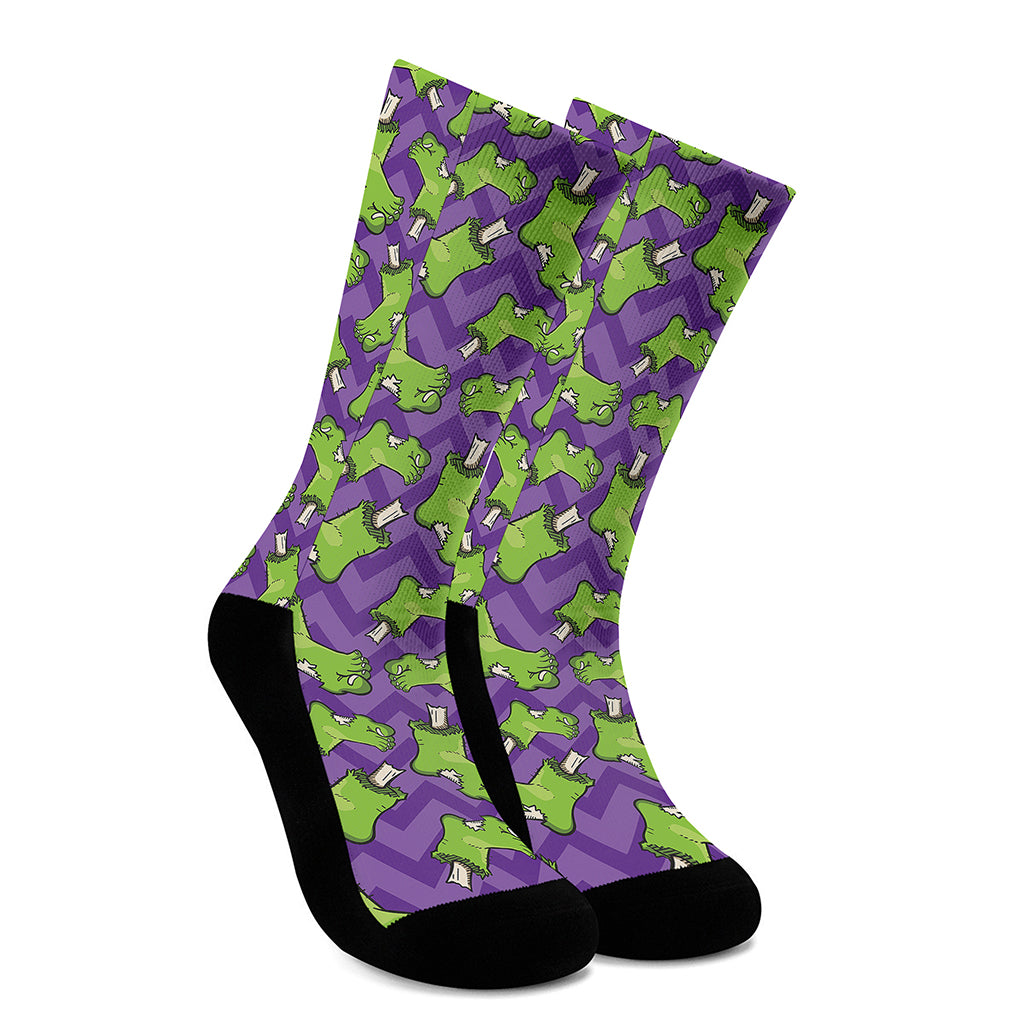 Zombie Foot Pattern Print Crew Socks