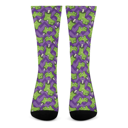 Zombie Foot Pattern Print Crew Socks