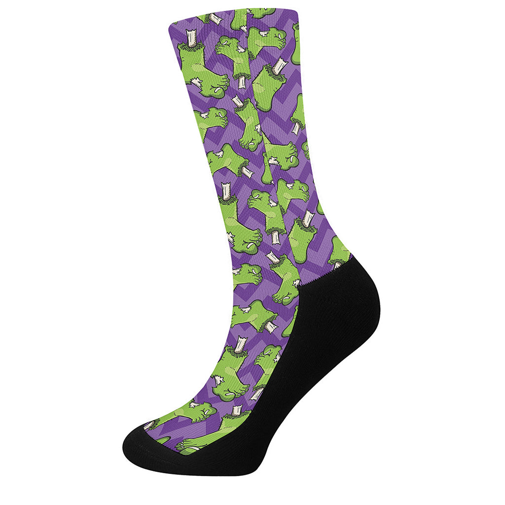 Zombie Foot Pattern Print Crew Socks