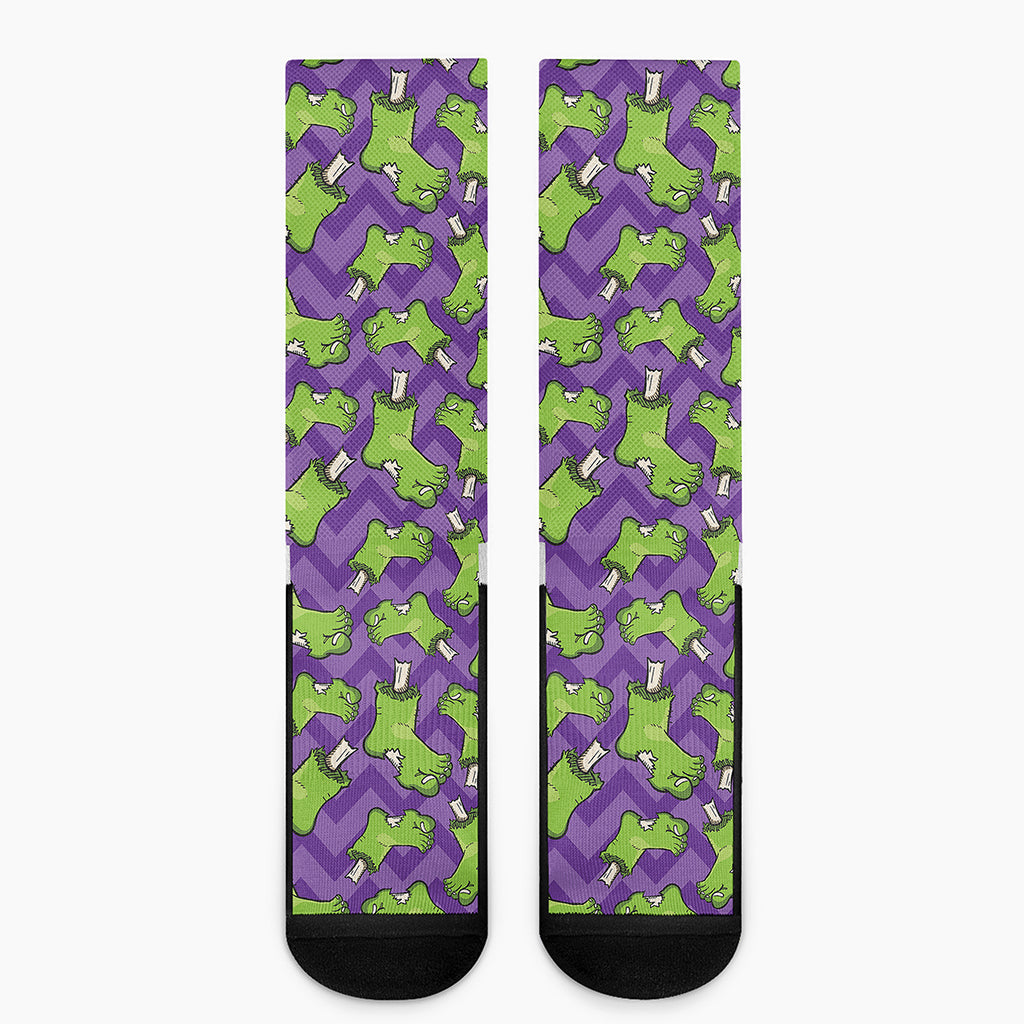 Zombie Foot Pattern Print Crew Socks
