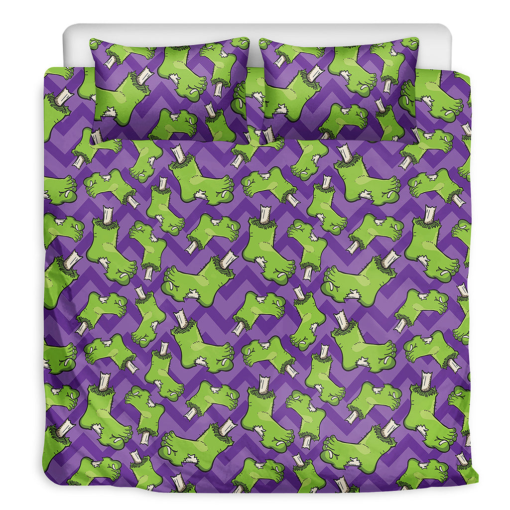 Zombie Foot Pattern Print Duvet Cover Bedding Set