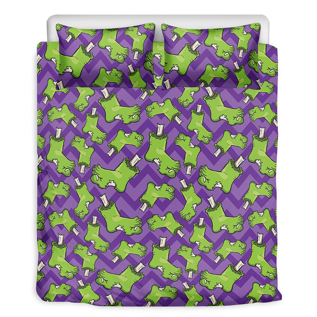 Zombie Foot Pattern Print Duvet Cover Bedding Set